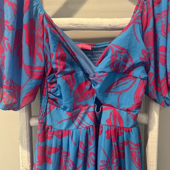 Pre-Loved Flying Tomato | Blue and Pink Maxi Dress Size L - Picture 5 of 10